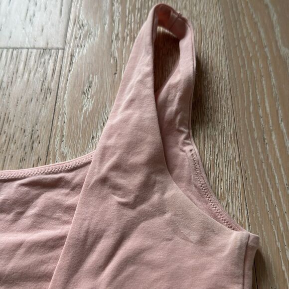 Everlane Supima Cotton Scoop Back Bodysuit Tank Top Light Pink SzS - Picture 7 of 11